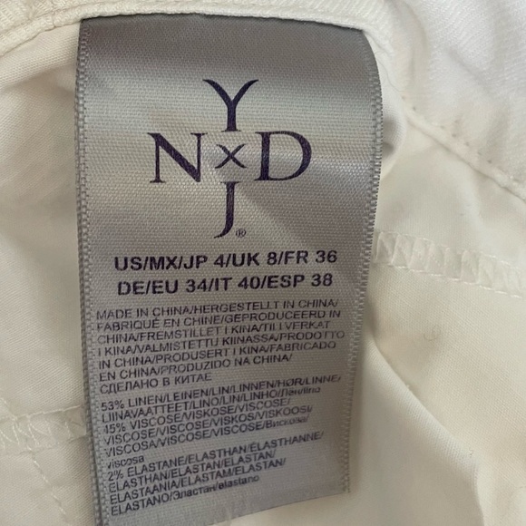 NYDJ White Linen Drawstring Pants, Size 4 - Picture 7 of 8